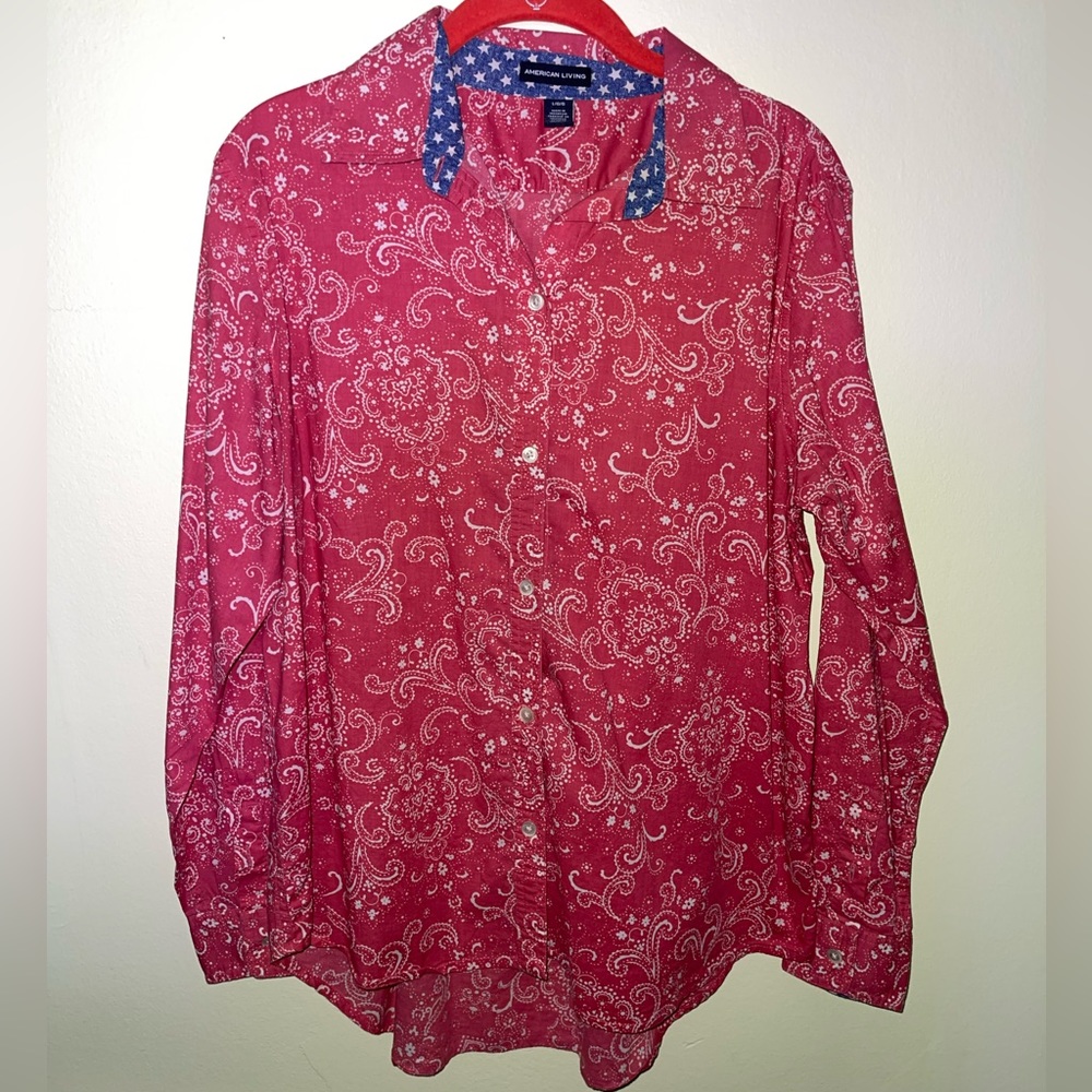 Gently Worn Women’s American Living Button Down Shirt Size L